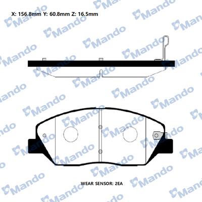 Mando RMPH38NS - Гальмівні колодки, дискові гальма autocars.com.ua