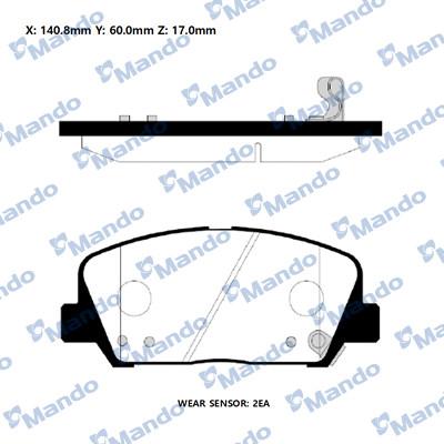 Mando RMPH48 - Гальмівні колодки, дискові гальма autocars.com.ua