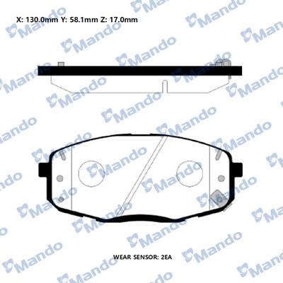 Mando RMPH67NS - Тормозные колодки, дисковые, комплект avtokuzovplus.com.ua