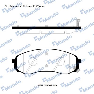 Mando RMPK32NS - Тормозные колодки, дисковые, комплект avtokuzovplus.com.ua