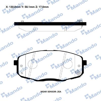 Mando RMPK36NS - Тормозные колодки, дисковые, комплект avtokuzovplus.com.ua