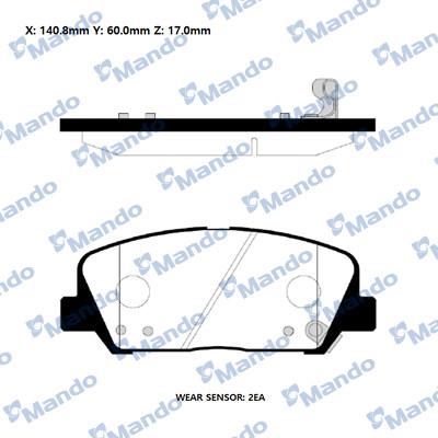 Mando RMPK47NS - Гальмівні колодки, дискові гальма autocars.com.ua