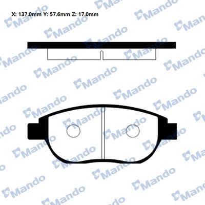 Mando RMPP11NS - Тормозные колодки, дисковые, комплект avtokuzovplus.com.ua