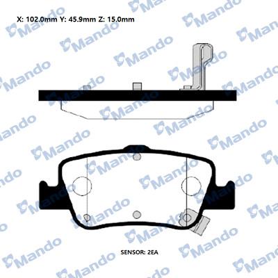 Mando RMPT35NS - Тормозные колодки, дисковые, комплект avtokuzovplus.com.ua