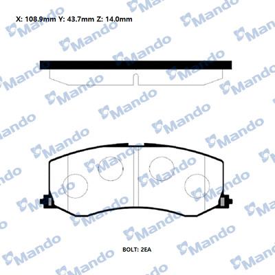 Mando RMPZ01NS - Тормозные колодки, дисковые, комплект avtokuzovplus.com.ua