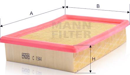 Mann-Filter C 1944 - Повітряний фільтр autocars.com.ua