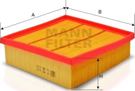 Mann-Filter C 22 113 - Воздушный фильтр avtokuzovplus.com.ua