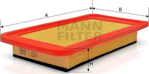 Mann-Filter C 2620/1 - Воздушный фильтр avtokuzovplus.com.ua