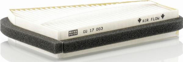 Mann-Filter CU 17 003 - Фільтр, повітря у внутрішній простір autocars.com.ua