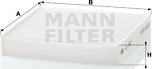 Mann-Filter CU 1827 - Фильтр воздуха в салоне avtokuzovplus.com.ua
