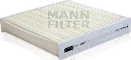 Mann-Filter CU 1835/1 - Фільтр, повітря у внутрішній простір autocars.com.ua