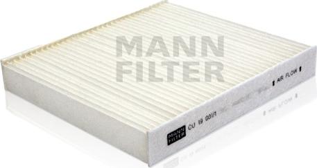 Mann-Filter CU 19 001/1 - Фільтр, повітря у внутрішній простір autocars.com.ua