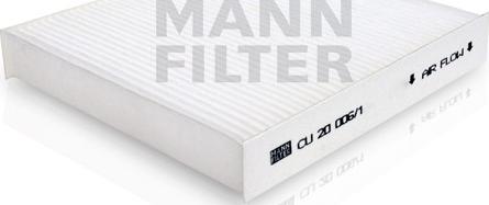 Mann-Filter CU 20 006/1 - Фільтр, повітря у внутрішній простір autocars.com.ua