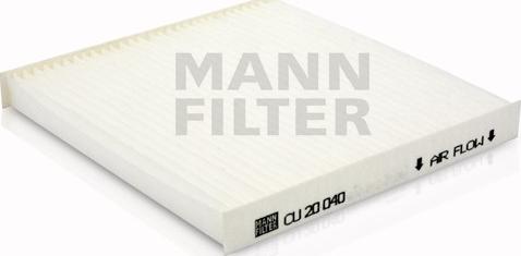 Mann-Filter CU 20 040 - Фільтр, повітря у внутрішній простір autocars.com.ua