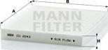 Mann-Filter CU 2043 - Фільтр, повітря у внутрішній простір autocars.com.ua