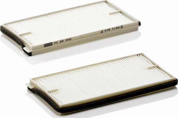 Mann-Filter CU 22 002-2 - Фільтр, повітря у внутрішній простір autocars.com.ua