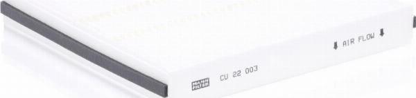 Mann-Filter CU 22 003 - Фільтр, повітря у внутрішній простір autocars.com.ua