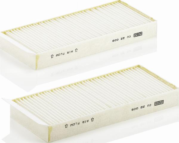 Mann-Filter CU 22 009-2 - Фільтр, повітря у внутрішній простір autocars.com.ua