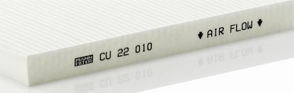 Mann-Filter CU 22 010 - Фільтр, повітря у внутрішній простір autocars.com.ua