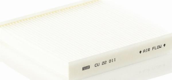 Mann-Filter CU 22 011 - Фільтр, повітря у внутрішній простір autocars.com.ua