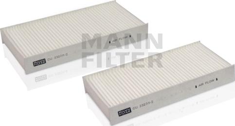 Mann-Filter CU 2327/1-2 - Фільтр, повітря у внутрішній простір autocars.com.ua