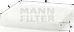 Mann-Filter CU 2358 - Фильтр воздуха в салоне avtokuzovplus.com.ua