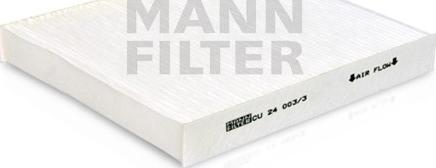 Mann-Filter CU 24 003/3 - Фільтр, повітря у внутрішній простір autocars.com.ua