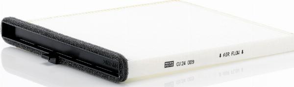 Mann-Filter CU 24 009 - Фільтр, повітря у внутрішній простір autocars.com.ua