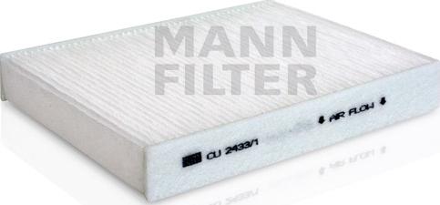 Mann-Filter CU 2433/1 - Фільтр, повітря у внутрішній простір autocars.com.ua