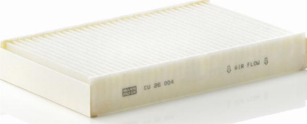 Mann-Filter CU 26 004 - Фільтр, повітря у внутрішній простір autocars.com.ua