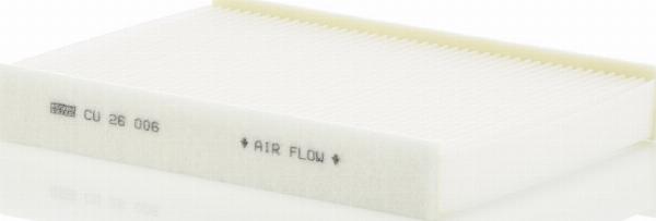 Mann-Filter CU 26 006 - Фільтр, повітря у внутрішній простір autocars.com.ua