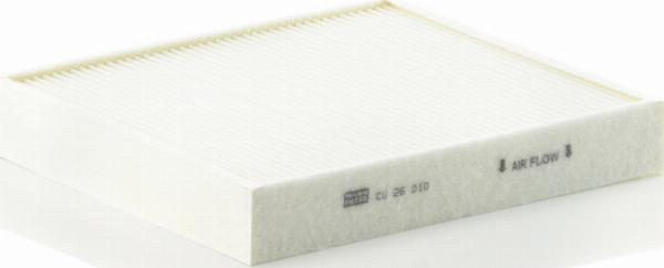 Mann-Filter CU 26 010 - Фільтр, повітря у внутрішній простір autocars.com.ua