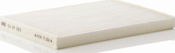 Mann-Filter CU 27 003 - Фільтр, повітря у внутрішній простір autocars.com.ua