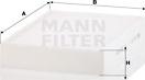 Mann-Filter CU 28 016 - Фільтр, повітря у внутрішній простір autocars.com.ua