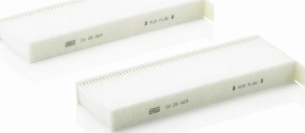 Mann-Filter CU 29 003-2 - Фільтр, повітря у внутрішній простір autocars.com.ua