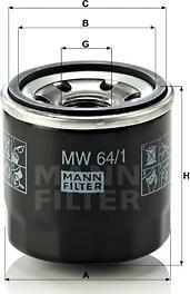 Mann-Filter MW 64/1 - Масляний фільтр autocars.com.ua
