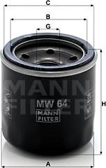 Mann-Filter MW 64 - Масляный фильтр avtokuzovplus.com.ua