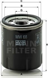Mann-Filter MW 68 - Масляный фильтр avtokuzovplus.com.ua