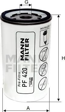 Mann-Filter PF 420 - Паливний фільтр autocars.com.ua