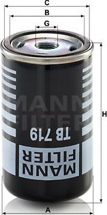 Mann-Filter TB 719 - Патрон осушувача повітря, пневматична система autocars.com.ua