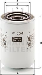 Mann-Filter W 10 009 - Фильтр, система рабочей гидравлики autodnr.net