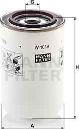 Mann-Filter W 1019 - Фильтр, система рабочей гидравлики autodnr.net