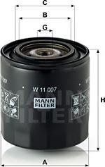 Mann-Filter W 11 007 - Масляный фильтр autodnr.net