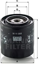Mann-Filter W 11 008 - Масляний фільтр autocars.com.ua