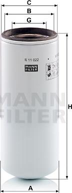 Mann-Filter W 11 022 - Масляний фільтр autocars.com.ua