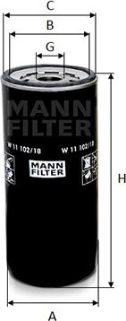 Mann-Filter W 11 102/18 - Масляний фільтр autocars.com.ua