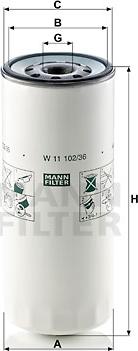 Mann-Filter W 11 102/36 - Масляний фільтр autocars.com.ua