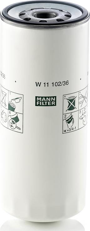 Mann-Filter W 11 102/36 - Масляний фільтр autocars.com.ua
