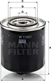 Mann-Filter W 1130/1 - Масляний фільтр autocars.com.ua