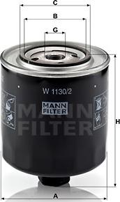 Mann-Filter W 1130/2 - Масляный фильтр autodnr.net